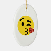 Glitzer kiss emoji keramikornament (Rechts)