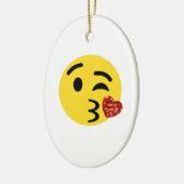 Glitzer kiss emoji keramikornament (Links)