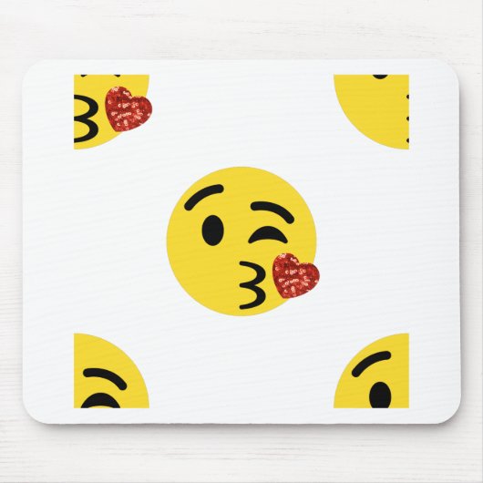Glitzer kiss emoji mousepad (Vorne)