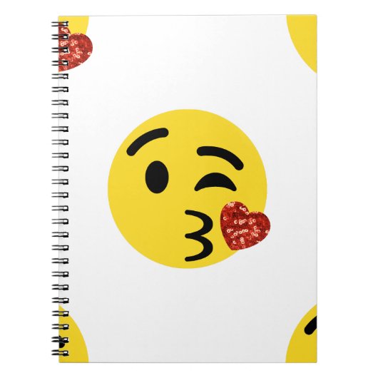 Glitzer kiss emoji notizblock (Vorderseite)
