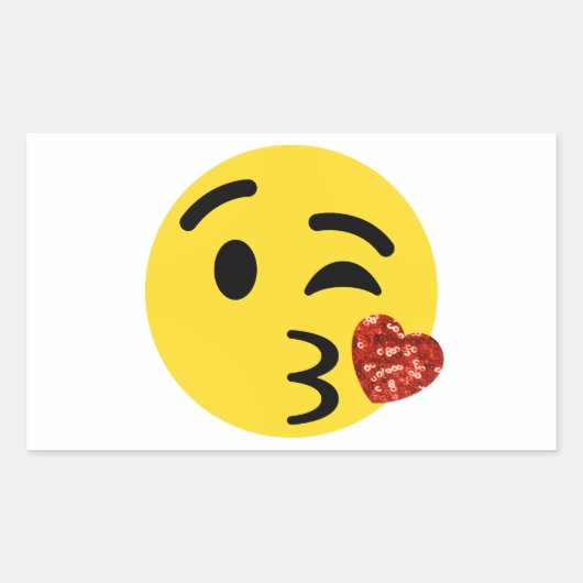 Glitzer kiss emoji rechteckiger aufkleber (Vorderseite)