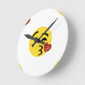 Glitzer kiss emoji runde wanduhr (Winkel)
