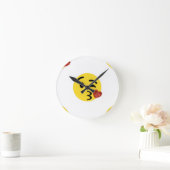 Glitzer kiss emoji runde wanduhr (Zuhause)