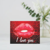 Glitzer Kiss ME Postkarte (Stehend Vorderseite)