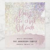 Glitzer Klasse Baby seine gemütliche Außenanlage Weinetikett (Einzelnes Label)