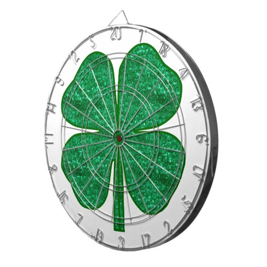 Glitzer Kleeblatt Dartscheibe (Vorderseite rechts)