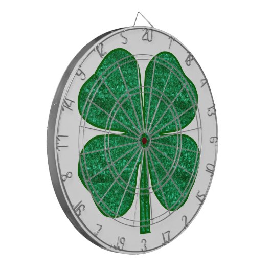 Glitzer Kleeblatt Dartscheibe (Vorderseite Links)