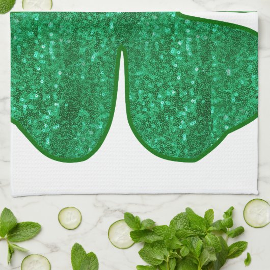 Glitzer Kleeblatt Handtuch (Gefaltet)