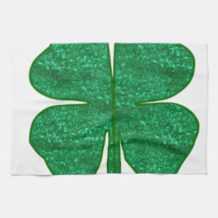 Glitzer Kleeblatt Handtuch