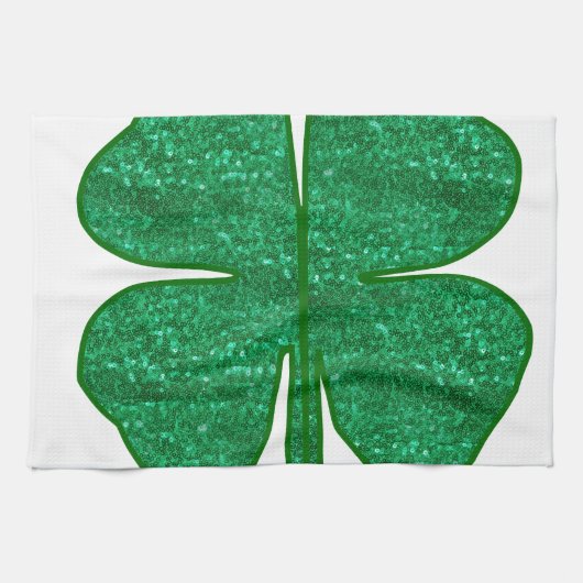 Glitzer Kleeblatt Handtuch (Horizontal)