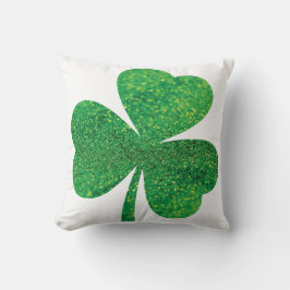 Glitzer Kleeblatt St. Patrick's Day Throw Kissen