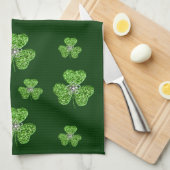 Glitzer Kleeblatt und Blume Küchentuch (Viertel Falte)