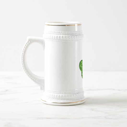 Glitzer Kleeblatt und Blume Stein Tasse (Links)