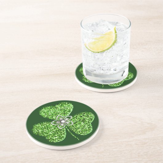 Glitzer Kleeblatt und Blume Untersetzer (Seite)