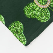 Glitzer Kleeblatt und Hufeisenleder Fleecedecke (Ecke)