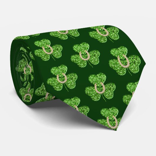 Glitzer Kleeblatt und Krawatte (Gerollt)