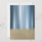 Glitzer Kleid, Balloons, Blue Metallic 75. Geburts Einladung (Rückseite)