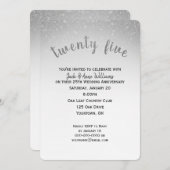 Glitzer Konfetti 25. Hochzeitstag Einladung (Vorne/Hinten)