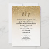 Glitzer Konfetti 50. Hochzeitstag Einladung (Vorderseite)