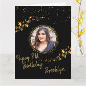 Glitzer-Konfetti-Foto Geburtstag Karte (Gelbe Blume)