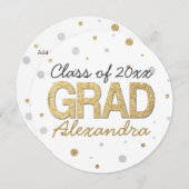 Glitzer-Konfetti-Graduiertengruppe Gold Foil Einladung (Vorne/Hinten)
