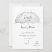 Glitzer Konfetti graues Brautparty Einladung (Vorderseite)