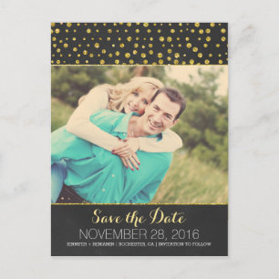 Glitzer-Konfetti-Tafel-Foto Save-the-Date Ankündigungspostkarte