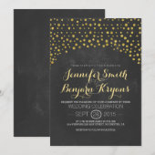 Glitzer Konfetti-Tafel Hochzeit lädt ein Einladung (Vorne/Hinten)