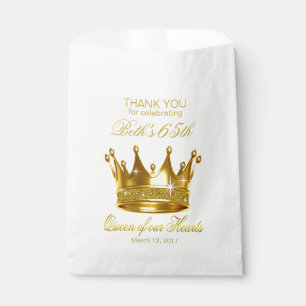 Glitzer-Königin unserer Herz-65. Geburtstags-Kron Geschenktütchen