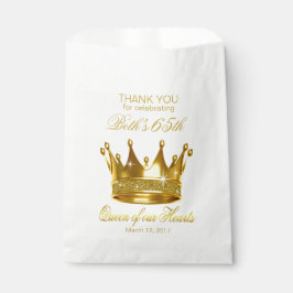 Glitzer Königin unserer Herzen 65. Geburtstagskron Geschenktütchen