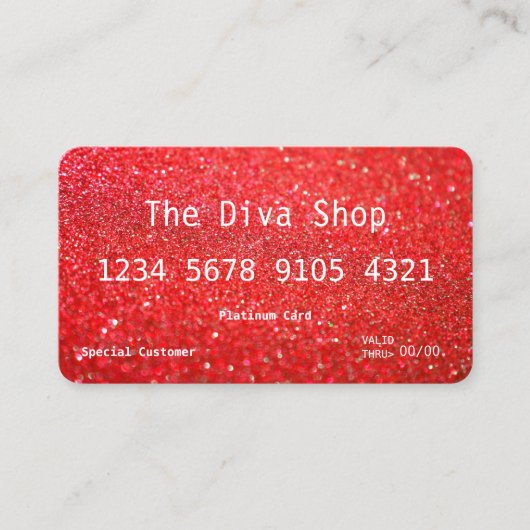 Glitzer-Kreditkarten-Rot der Geschäfts-Karten-| Visitenkarte (Vorderseite)