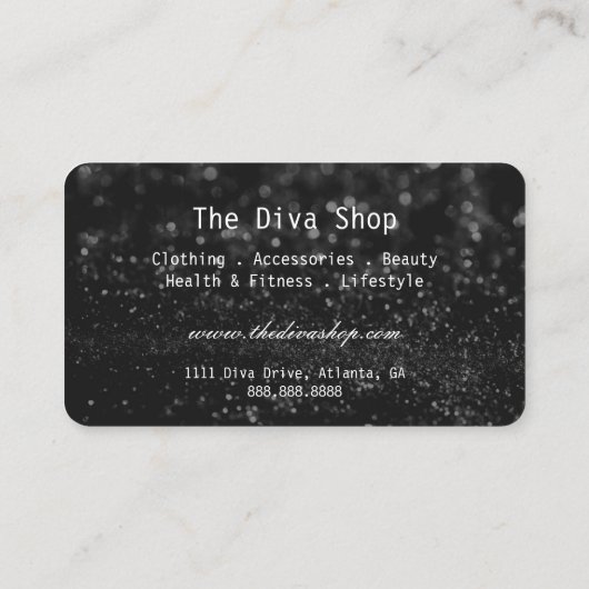 Glitzer-Kreditkarten-Schwarzes der Visitenkarte (Rückseite)