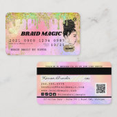 Glitzer-Kreditzusatz für Haarnadelschleifer Visitenkarte (Vorne/Hinten)