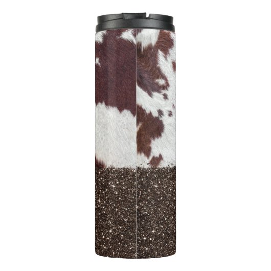 Glitzer Kuh Druckmuster Thermosbecher (Rückseite)