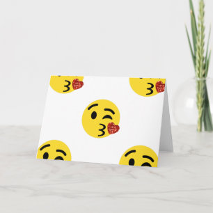 Glitzer-Kuss-Emoji Feiertagskarte