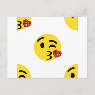 Glitzer-Kuss-Emoji Postkarte