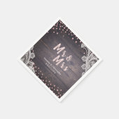 Glitzer "Lace wood errush" - rustikale Hochzeit Serviette (Ecke)