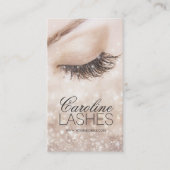Glitzer Lange Lashes Augenbrauen Beige Cremekarte Visitenkarte (Vorderseite)