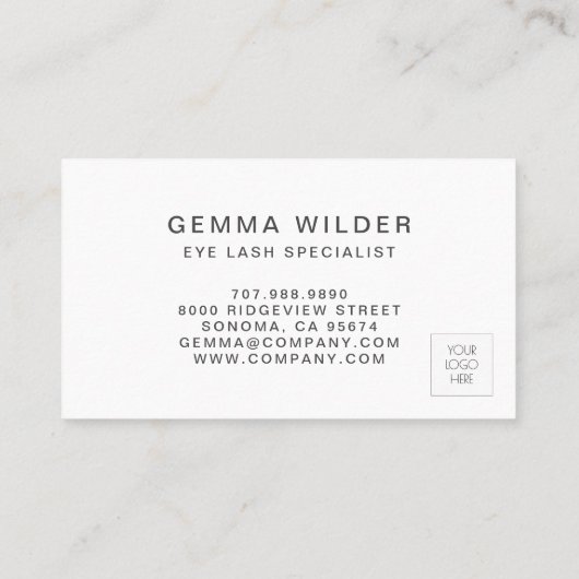 Glitzer Lash Brow Services Visitenkarte (Rückseite)