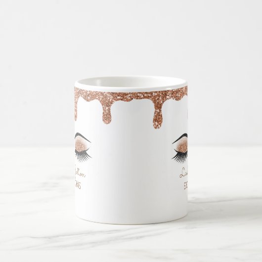 Glitzer Lash Extensions Tasse für Firmennamen (Mittel)