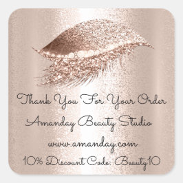 Glitzer Lashes Danke Shopping Discount Quadratischer Aufkleber