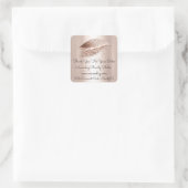 Glitzer Lashes Danke Shopping Discount Quadratischer Aufkleber (Tasche)