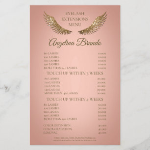 Glitzer Lashes Eyelash Erweiterungen Rosa Preislis Flyer