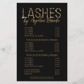 Glitzer Lashes Eyelash Extensions Schwarze Preisli Flyer (Vorne)