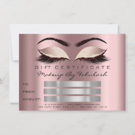Glitzer Lashes Gold Mauve Makeup Certificate Spark Einladung