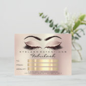 Glitzer Lashes Gold Pink Makeup Zertifikat Blush Einladung (Stehend Vorderseite)