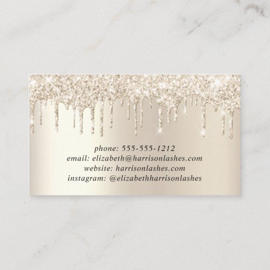 Glitzer Lashes Gold Visitenkarte (Rückseite)