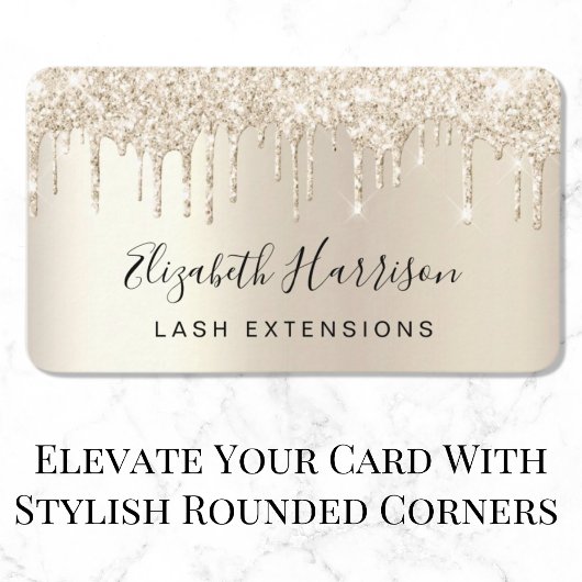 Glitzer Lashes Gold Visitenkarte