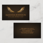 Glitzer Lashes Gold Wings Brown Chocolate Card Visitenkarte (Vorne/Hinten)