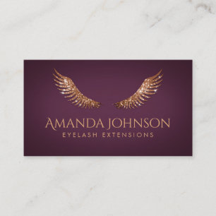 Glitzer Lashes Gold Wings Grab Color Card Visitenkarte
